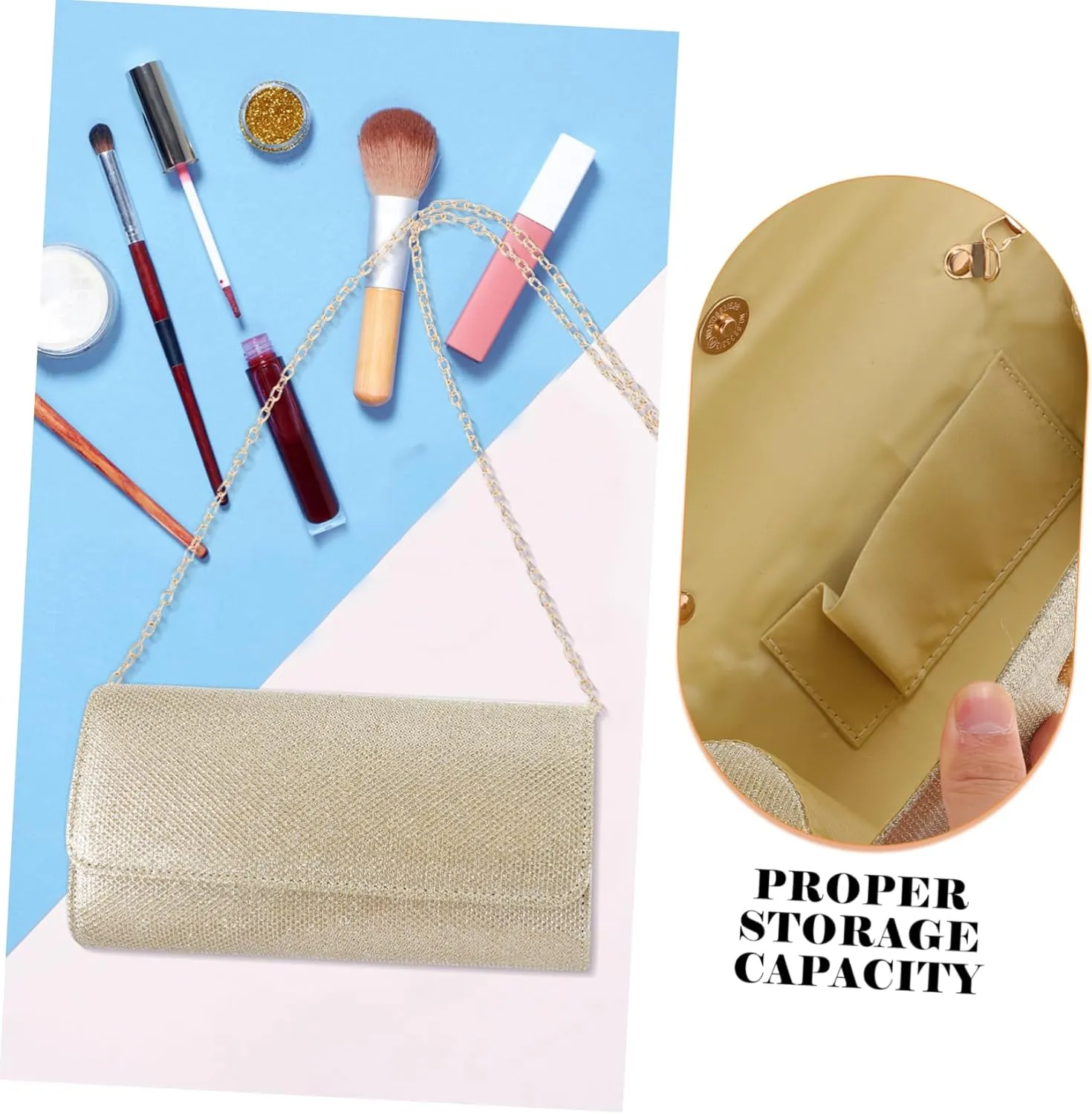 LIFKOME Handbag Clutch Bag Evening Bag for Women Purse with Chain Strap Women Evening Bag Purse for Women