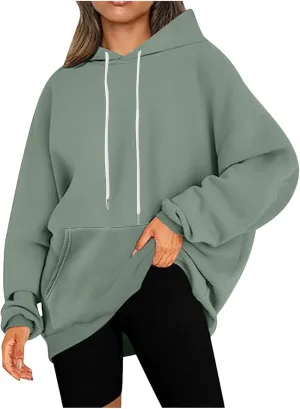 Light Weight Sweatshirt for Women Athletic Fit Workout Sweatshirt Oversized Baggy Pullover Hoodies Hip Hop Streetwear