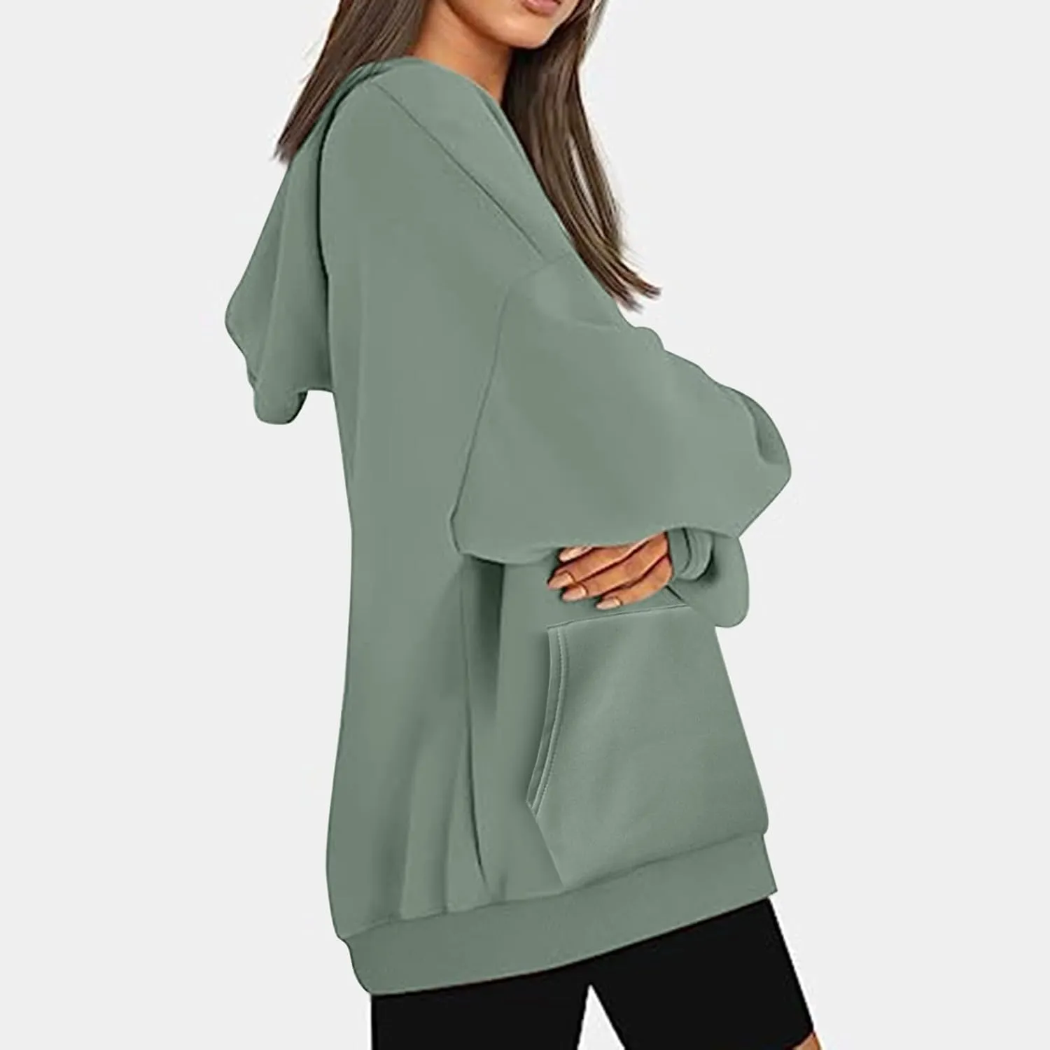 Light Weight Sweatshirt for Women Athletic Fit Workout Sweatshirt Oversized Baggy Pullover Hoodies Hip Hop Streetwear