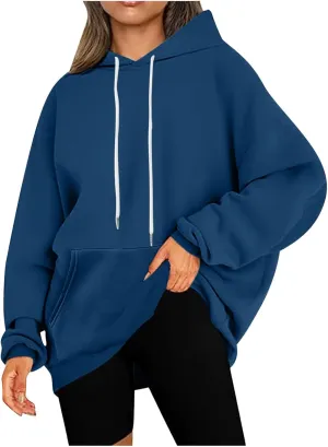Light Weight Sweatshirt for Women Athletic Fit Workout Sweatshirt Oversized Baggy Pullover Hoodies Hip Hop Streetwear