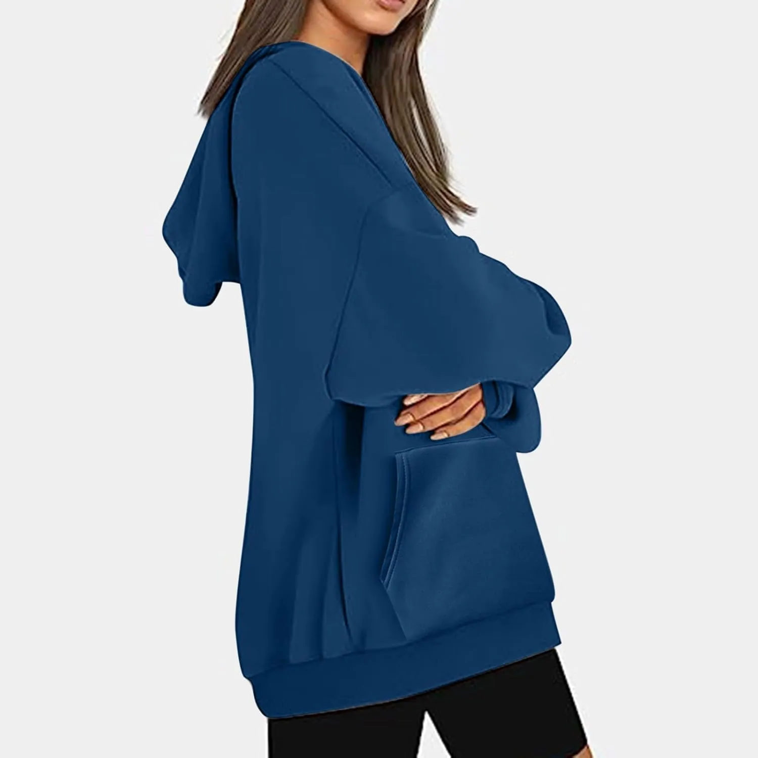 Light Weight Sweatshirt for Women Athletic Fit Workout Sweatshirt Oversized Baggy Pullover Hoodies Hip Hop Streetwear
