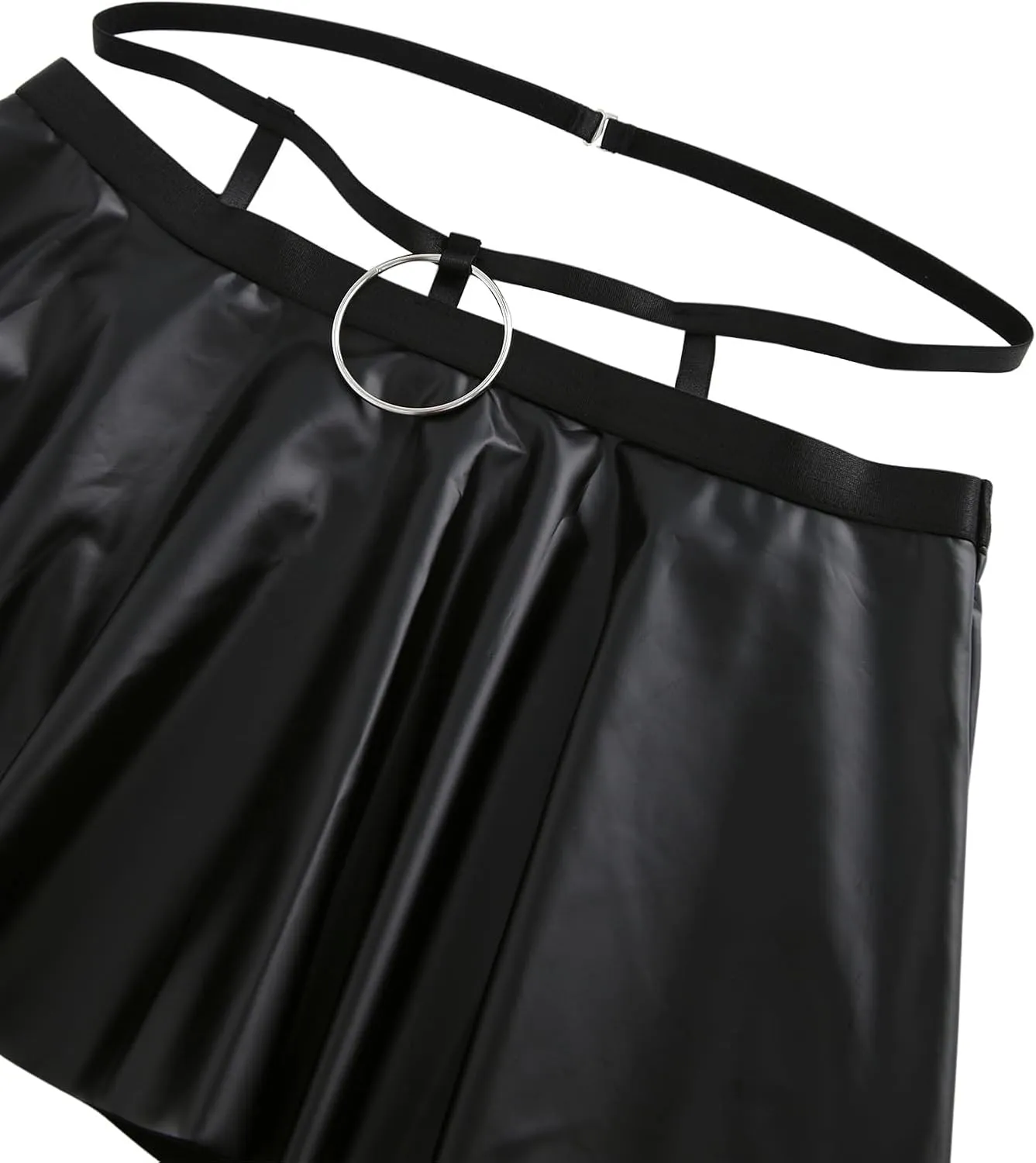 Lilosy Sexy Stocking Chocker Strappy Underwire O Ring Push Up Garter Belt Women Skirt 5 Piece