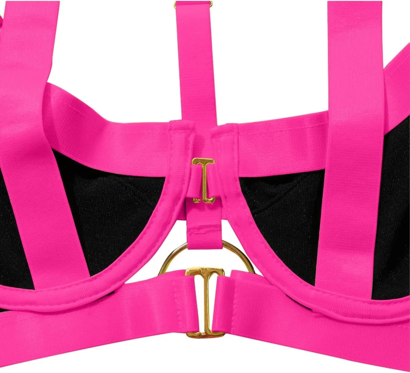 Lilosy Sexy Strappy Underwire Push Up Garter Belt Women Lingerie Set Harness Cutout Outfits Matching Bra Panty 3 Piece