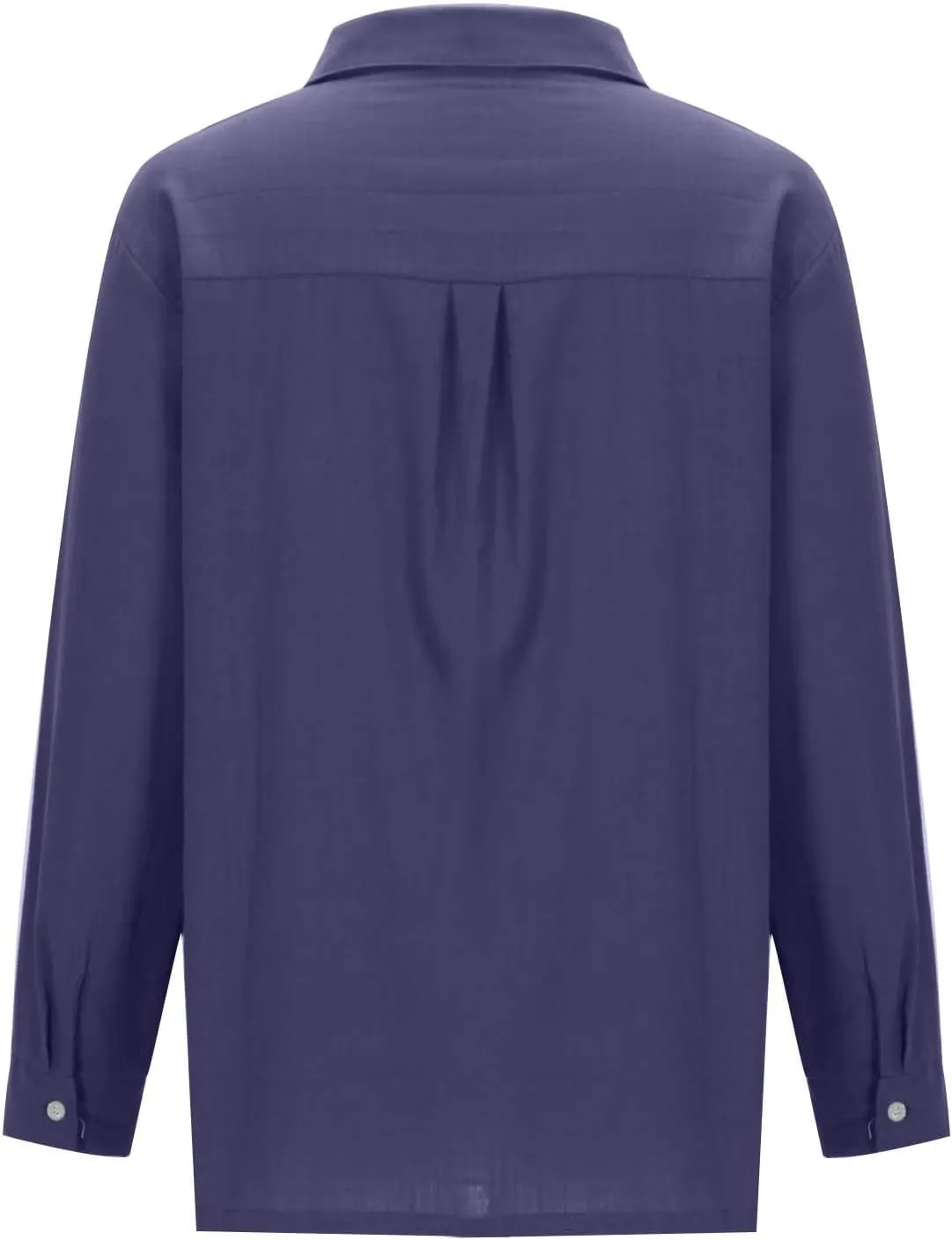 linen Crop Tops for Women Linen Shirts for Women with Pockets Long Sleeve High Low Oversized Blouse Tops for Women