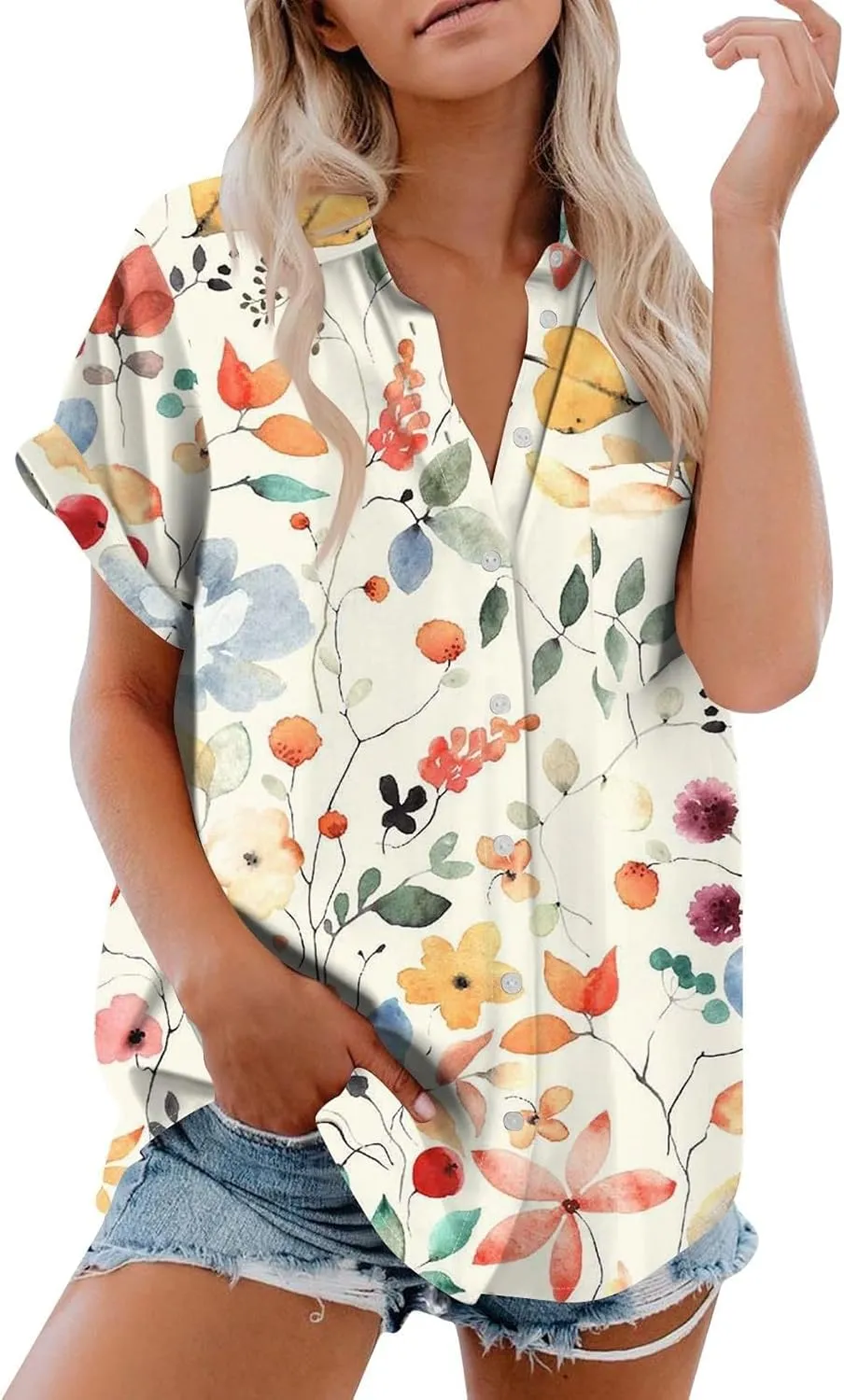 Linen Outfits Women White Linen Shirt Women Down Blouses Tops Long Sleeve Shirt for with Front Pocket Tops Long Sleeve