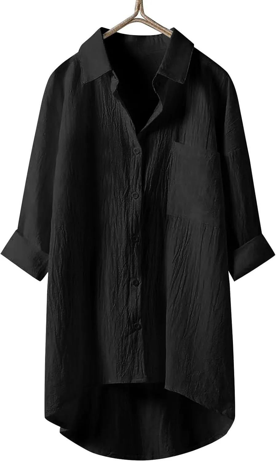Linen Tops for Women Long Sleeve Summer Shirt Color Sleeve Collar Casual Womens Shirt Button Down Cotton Tops
