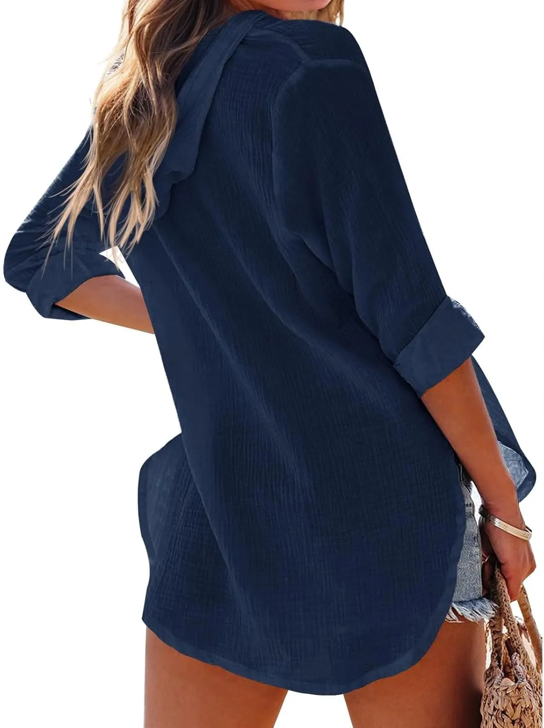 Long Sleeve Shirts for Women Casual V Neck Linen T Shirts Lightweight Pullover Tops Hoodie Sweatshirts Beach Cover Ups