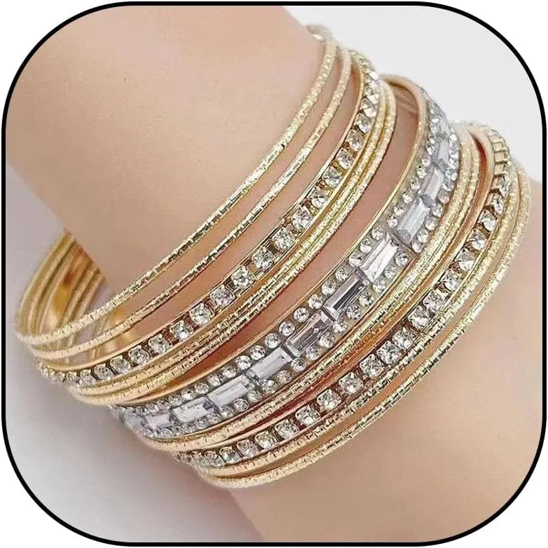 Long tiantian Gold Bangles for Women Indian Bangle Bracelets Chunky Bangles Bracelets Non Tarnish Gold/Silver Bracelet for Women Trendy Jewelry Gift