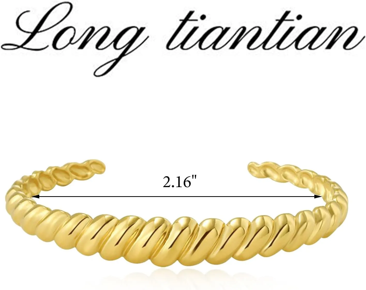 Long tiantian Gold Bracelets for Women, Gold Bangles for Women Chunky Bangle Bracelets for Women Bracelets Stack Tarnish Free Gold Jewelry Set of 3 for Women Accessories for Her Gifts