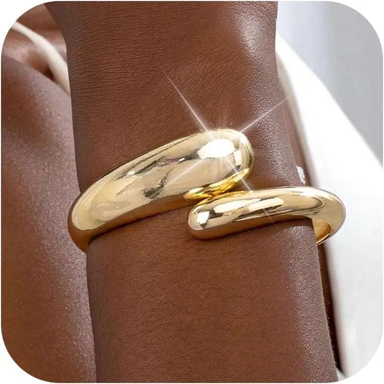 Long tiantian Gold Bracelets for Women, Gold Bangles for Women Chunky Bangle Bracelets for Women Bracelets Stack Tarnish Free Gold Jewelry Set of 3 for Women Accessories for Her Gifts