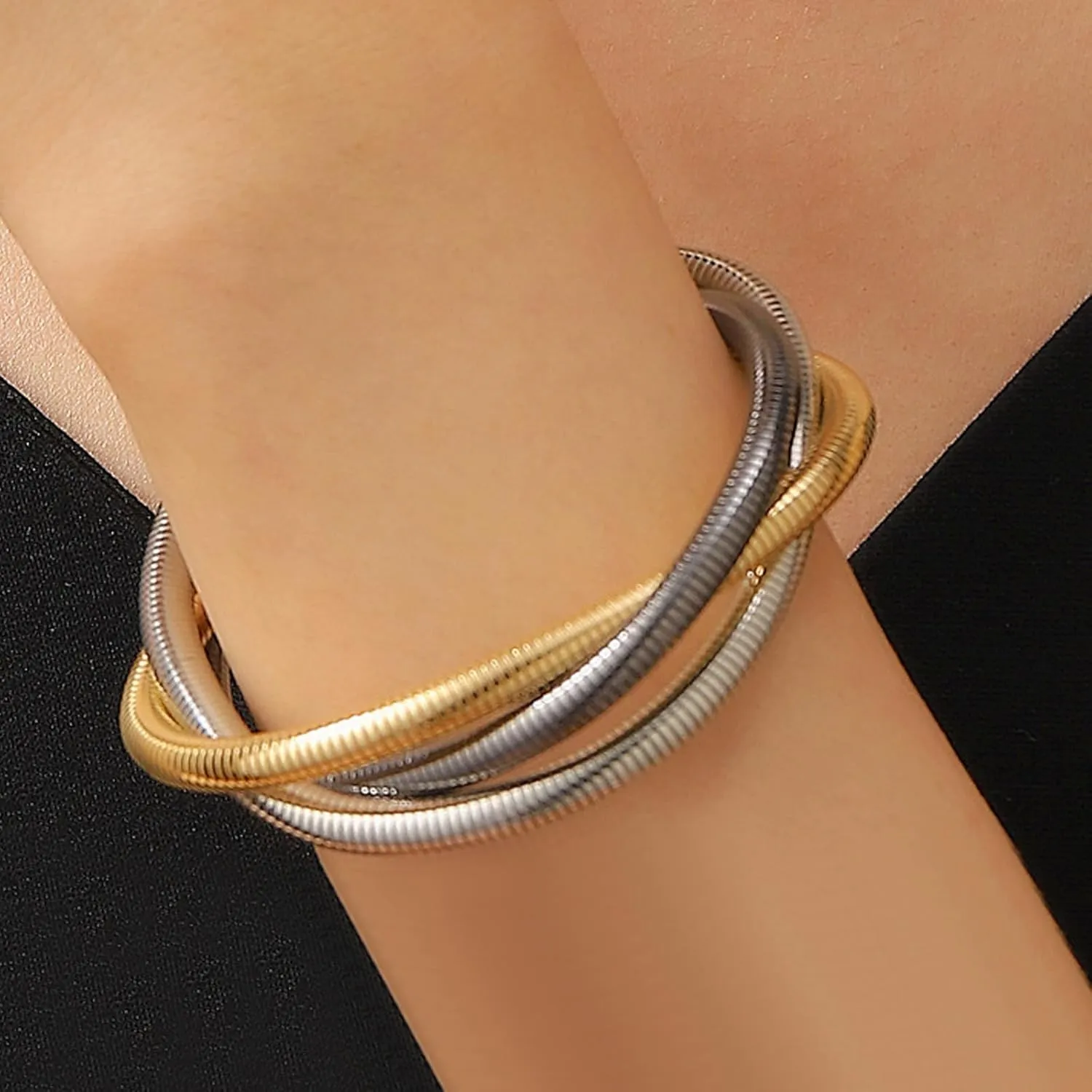Long tiantian Gold Cuff Bracelet for Women Bangle Bracelets Chunky Bangles Non Tarnish Gold/Silver Bracelet for Women Trendy 2025