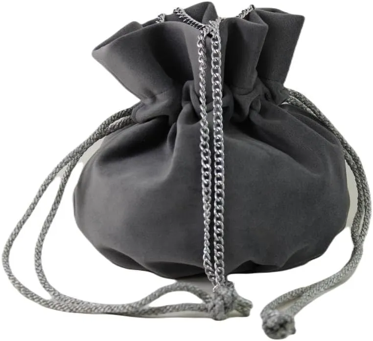 LONI British Hand Made Fantasy Suede Velvet Drawstring Clutch Shoulder Cross-body Bag