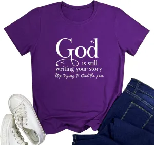 LOOKFACE Womens God is Still T Shirt Comfy Tops Graphic Tees