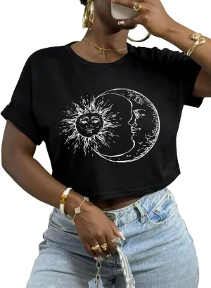 LovelyWholesale Women Graphic Crop Tops Baby Tee Summer Short Sleeve Tops New York T Shirt