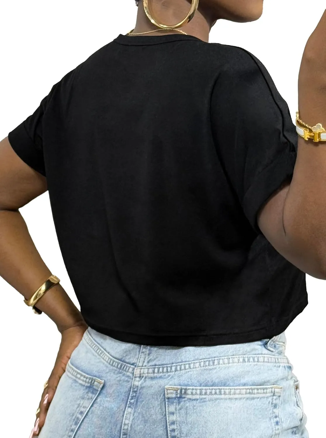 LovelyWholesale Women Graphic Crop Tops Baby Tee Summer Short Sleeve Tops New York T Shirt
