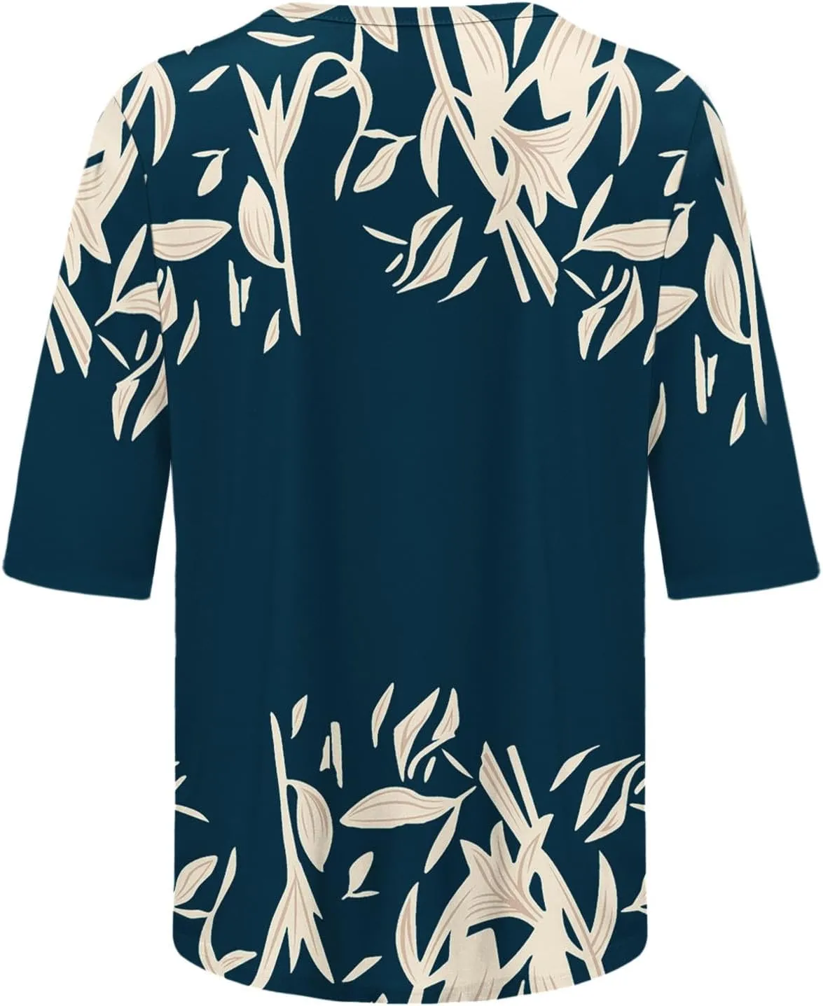 LRMQS Womens Elbow Length Sleeve Tops 2025 Spring Summer Floral Print Crew Neck T-Shirts Blouses Trendy Boho Clothes