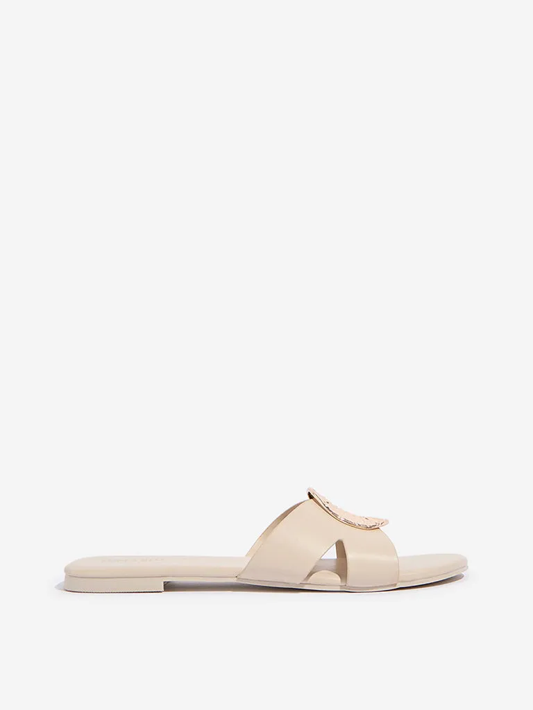LUNA BLU Beige Hardware-Detailed Slides
