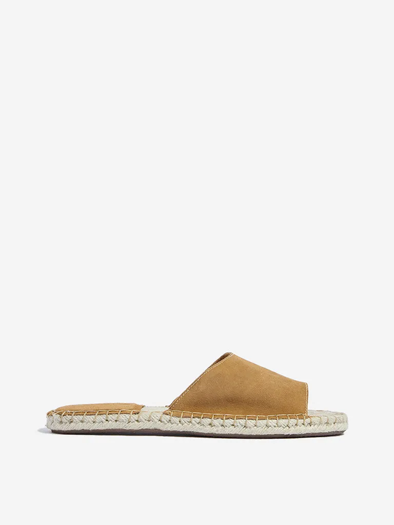LUNA BLU Beige Suede Slides