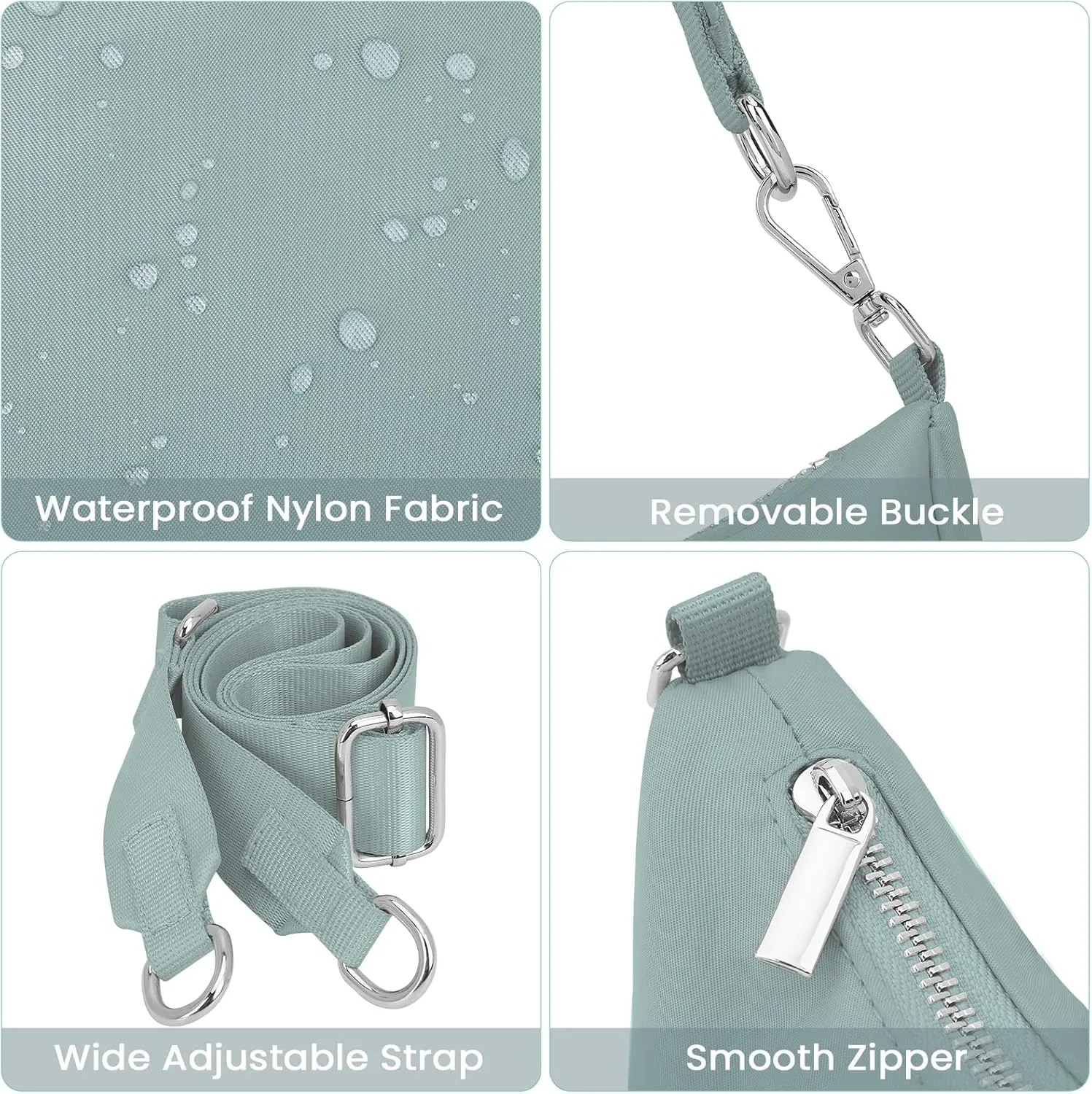 Lushandy Mini Shoulder Bag, Small Crossbody Bag Everyday Purses for Women Crescent Bag Adjustable Sling Hobo Bag