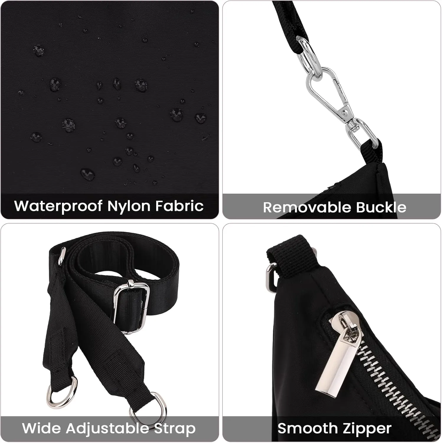 Lushandy Mini Shoulder Bag, Small Crossbody Bag Everyday Purses for Women Crescent Bag Adjustable Sling Hobo Bag