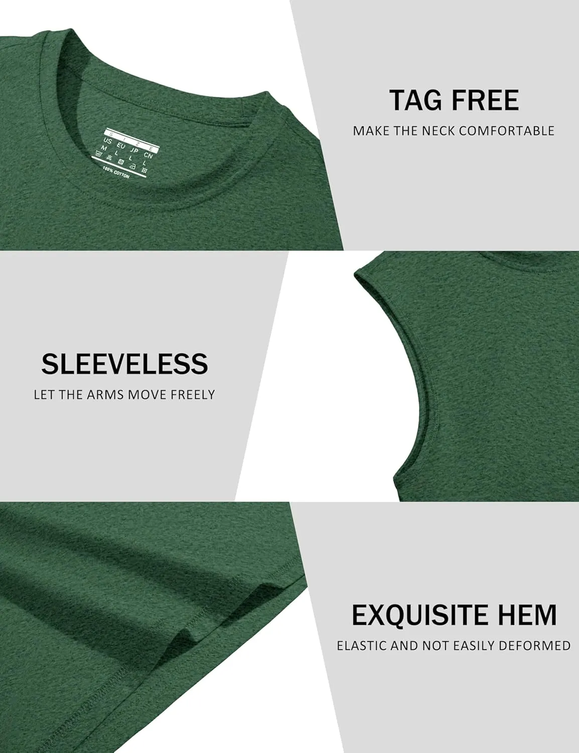 MAGCOMSEN Men's Tank Top Cotton Muscle Workout Gym Shirts Moisture Wicking Lightweight Summer Casual Sleeveless Shirts