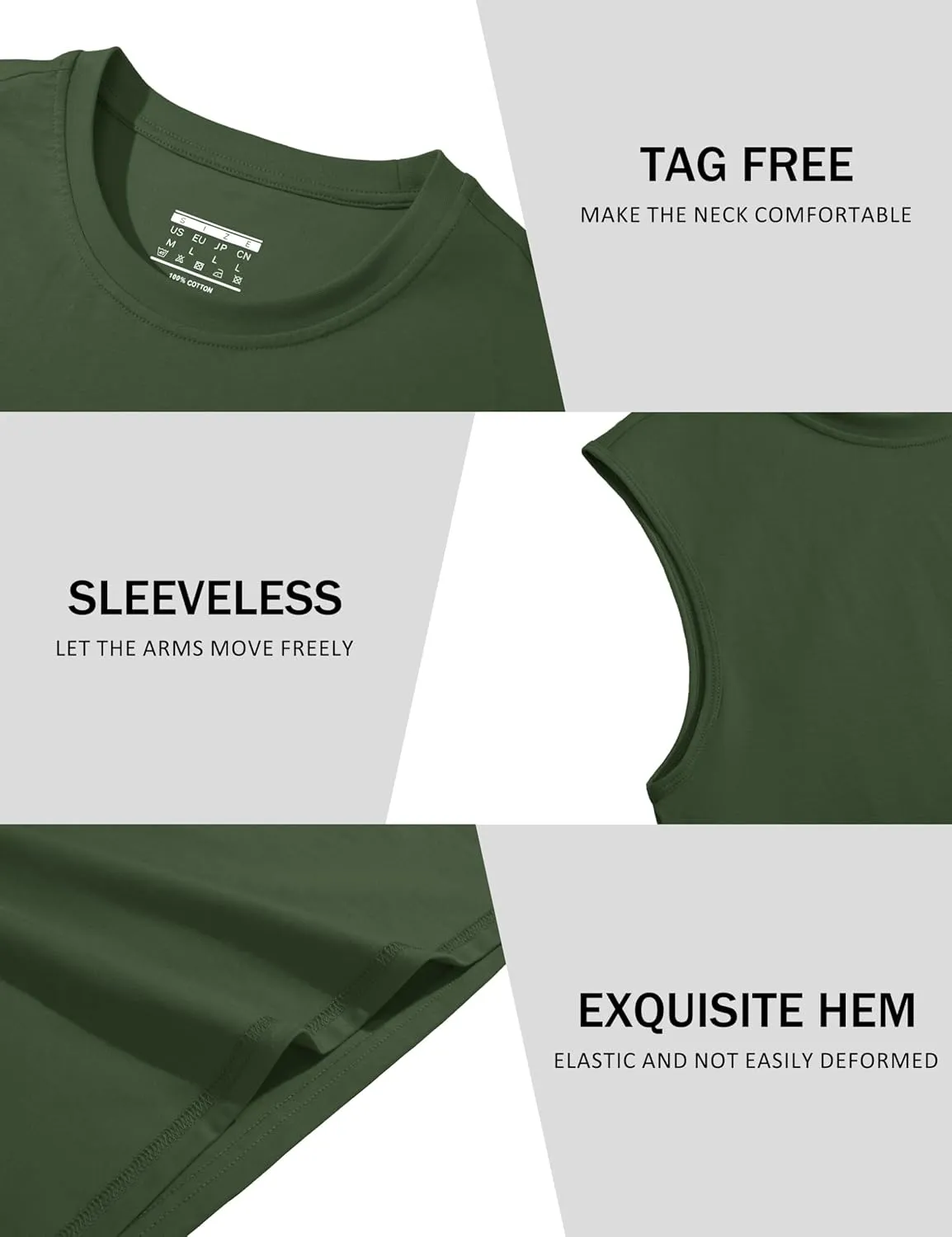 MAGCOMSEN Men's Tank Top Cotton Muscle Workout Gym Shirts Moisture Wicking Lightweight Summer Casual Sleeveless Shirts