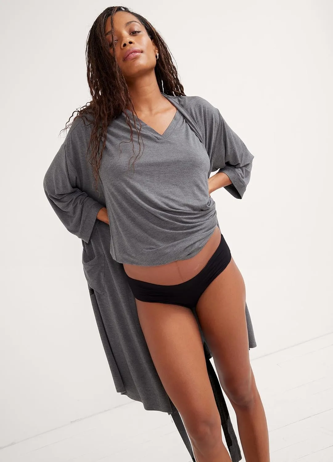 Maternity/Postpartum Hospital Gift Set| Hospital Essentials Post Baby Brief Underwear, Nursing Friendly Nightgown, Cozy Socks