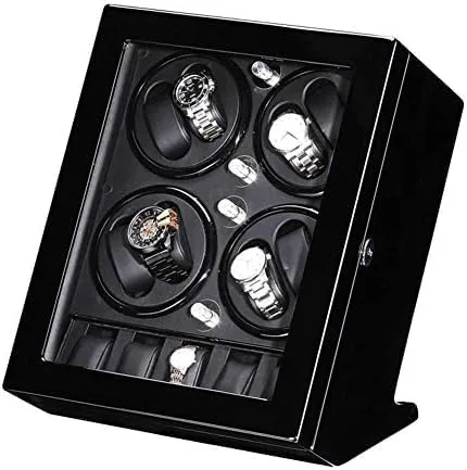 Mechanical Watch Shaker Automatic Watch Winder Box for Winding 8 Watches   5 Storage Piano Paint Exterior Quiet Motor Fit Lady Man Watches (A Black)