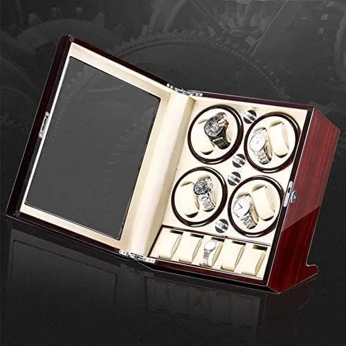 Mechanical Watch Shaker Automatic Watch Winder Box for Winding 8 Watches   5 Storage Piano Paint Exterior Quiet Motor Fit Lady Man Watches (A Black)