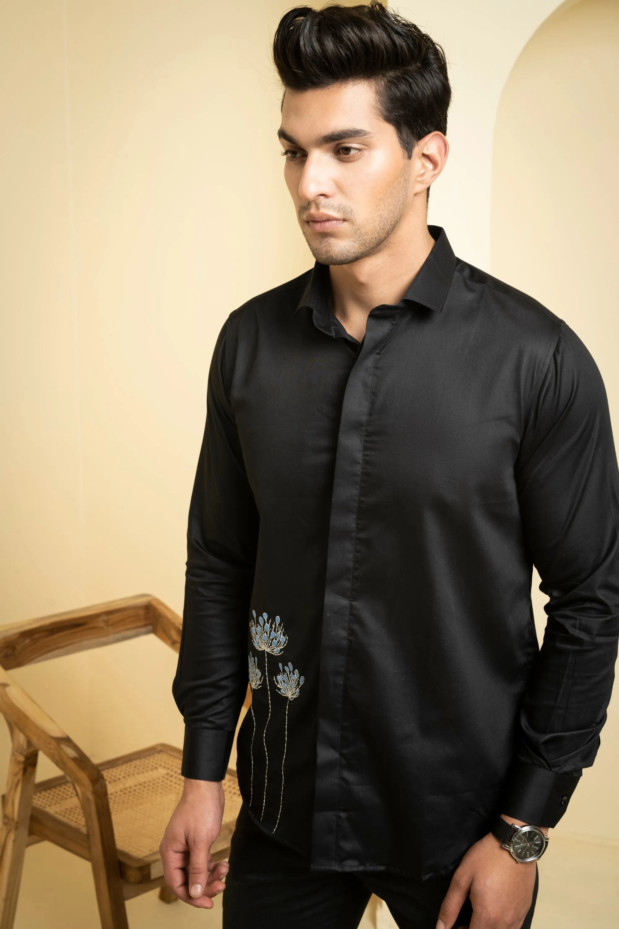 Men's Black Color Atore Full Sleeves Shirt - Hilo Design