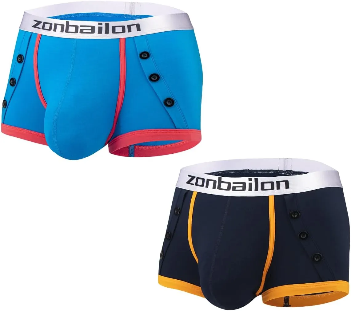 Mens Bulge Pouch Boxer Bamboo Viscose Underwear Low Rise Trunk