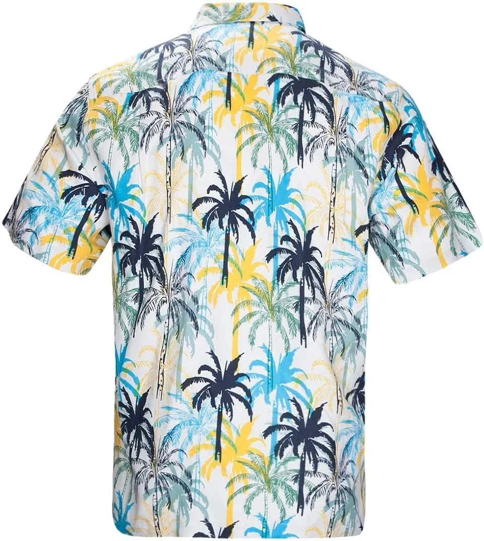 Mens Hawaiian Shirts Silk Short Sleeve Printed Beach Shirt Relaxed Fit Summer Tropical Shirts