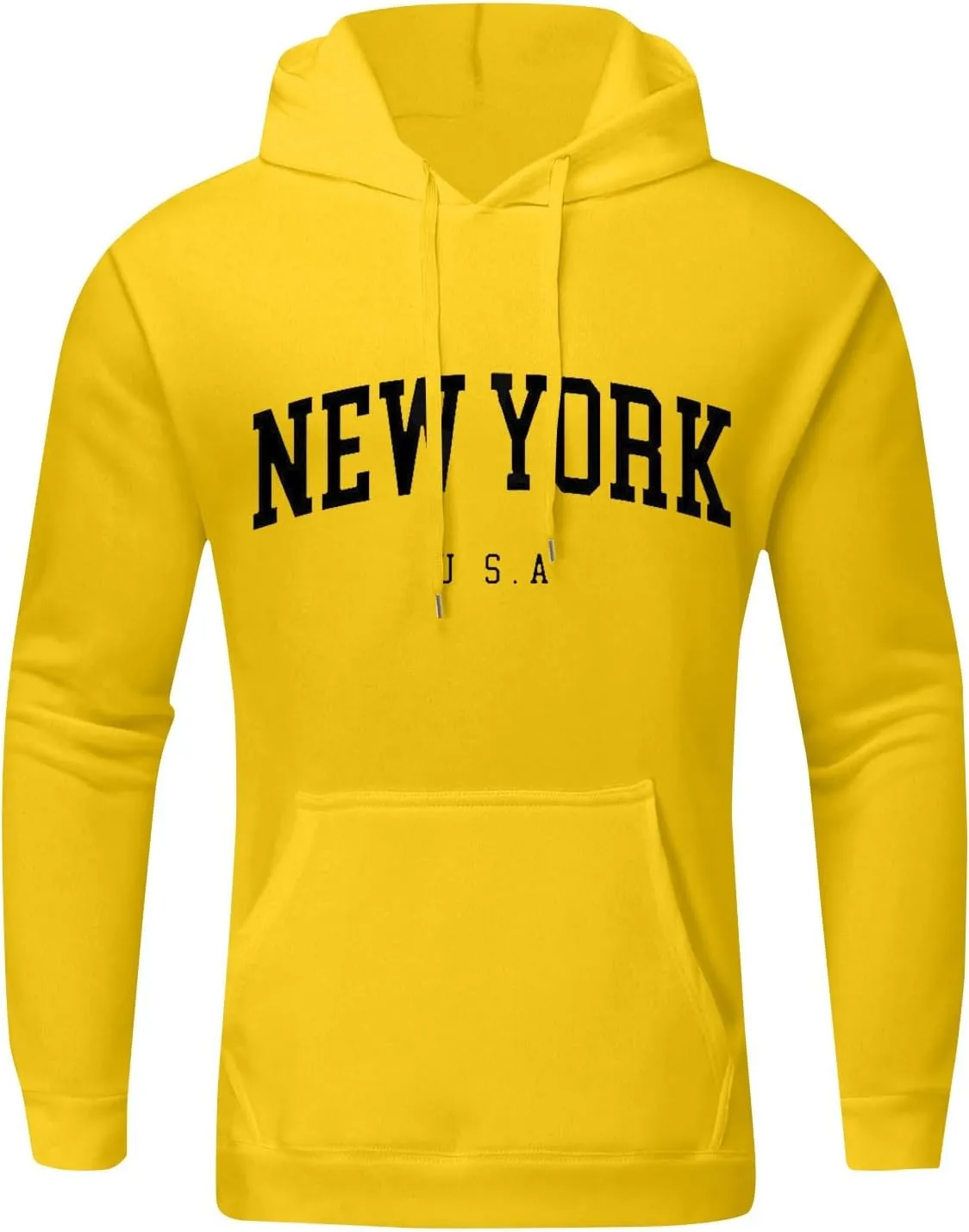 Mens Hoodies,New York Print Hoodies Long Sleeve Oversized Sweatshirts Casual Drawstring Pullover With Hood