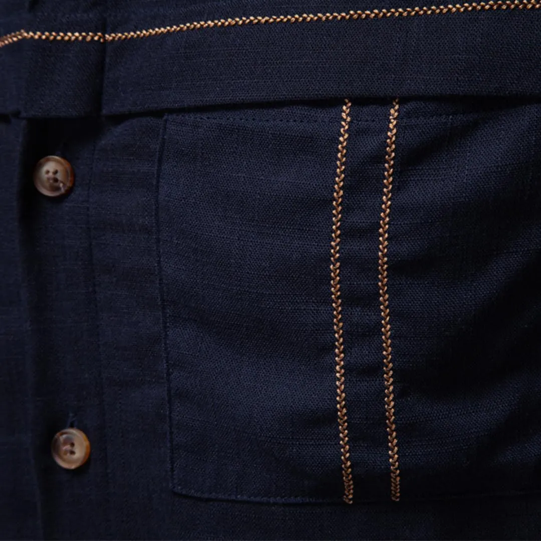 Mens Linen Shirt Long Sleeve Button Down Shirts Summer Casual Beach Shirts with Pocket