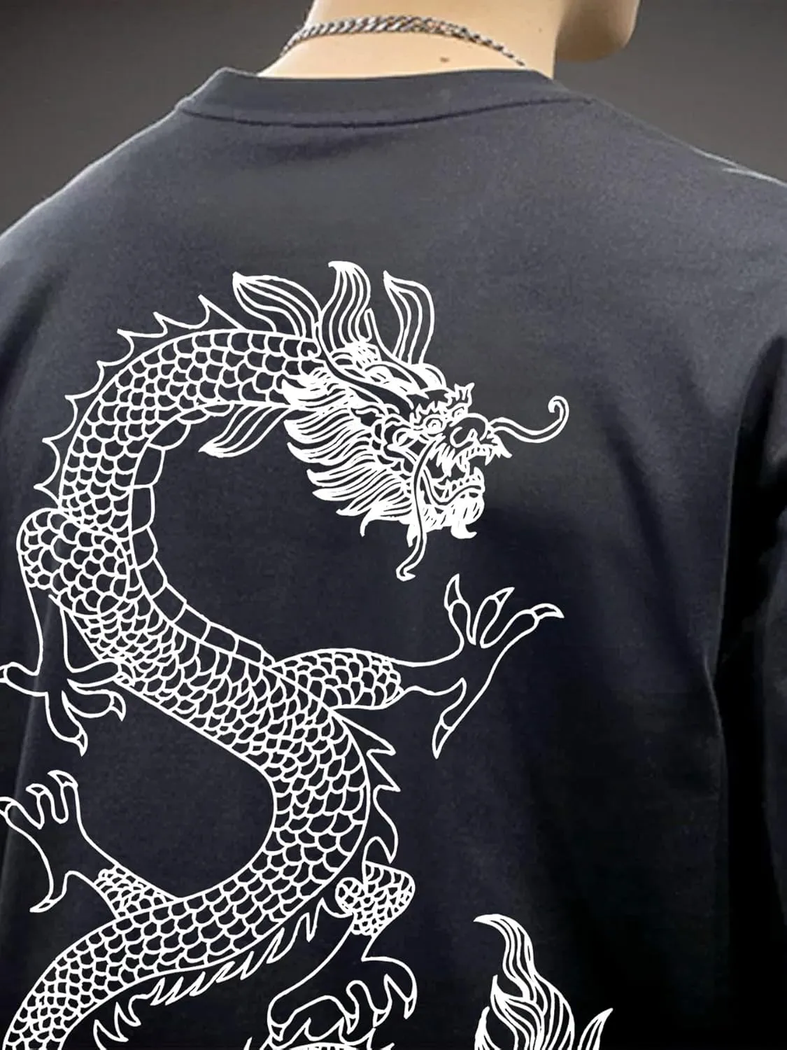 Men's Loose Fit Graphic Tees, Crew Neck Drop Shoulder T-Shirt, Fashion Streetwear with Cool Design Prints