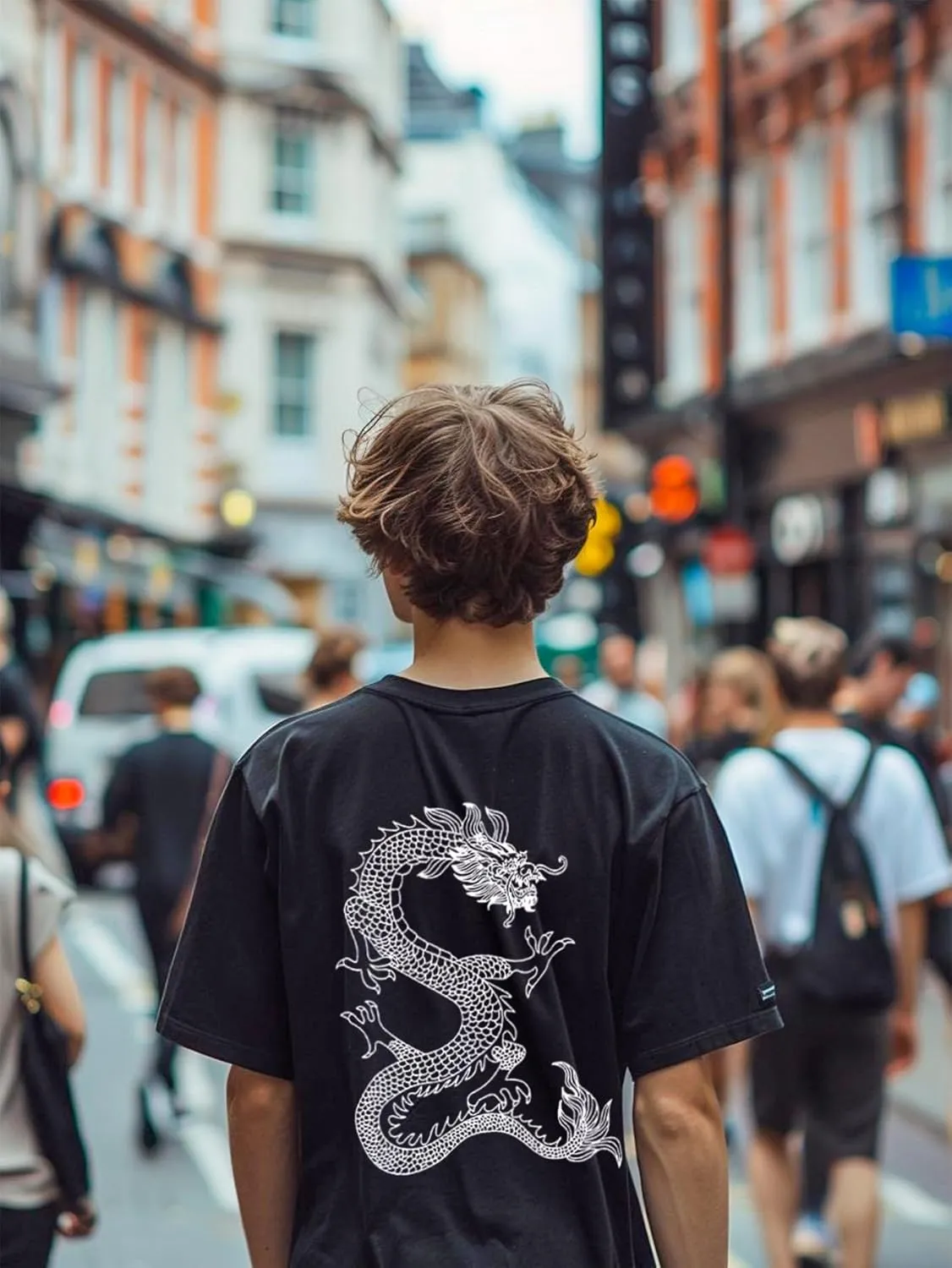 Men's Loose Fit Graphic Tees, Crew Neck Drop Shoulder T-Shirt, Fashion Streetwear with Cool Design Prints