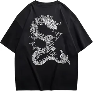 Men's Loose Fit Graphic Tees, Crew Neck Drop Shoulder T-Shirt, Fashion Streetwear with Cool Design Prints