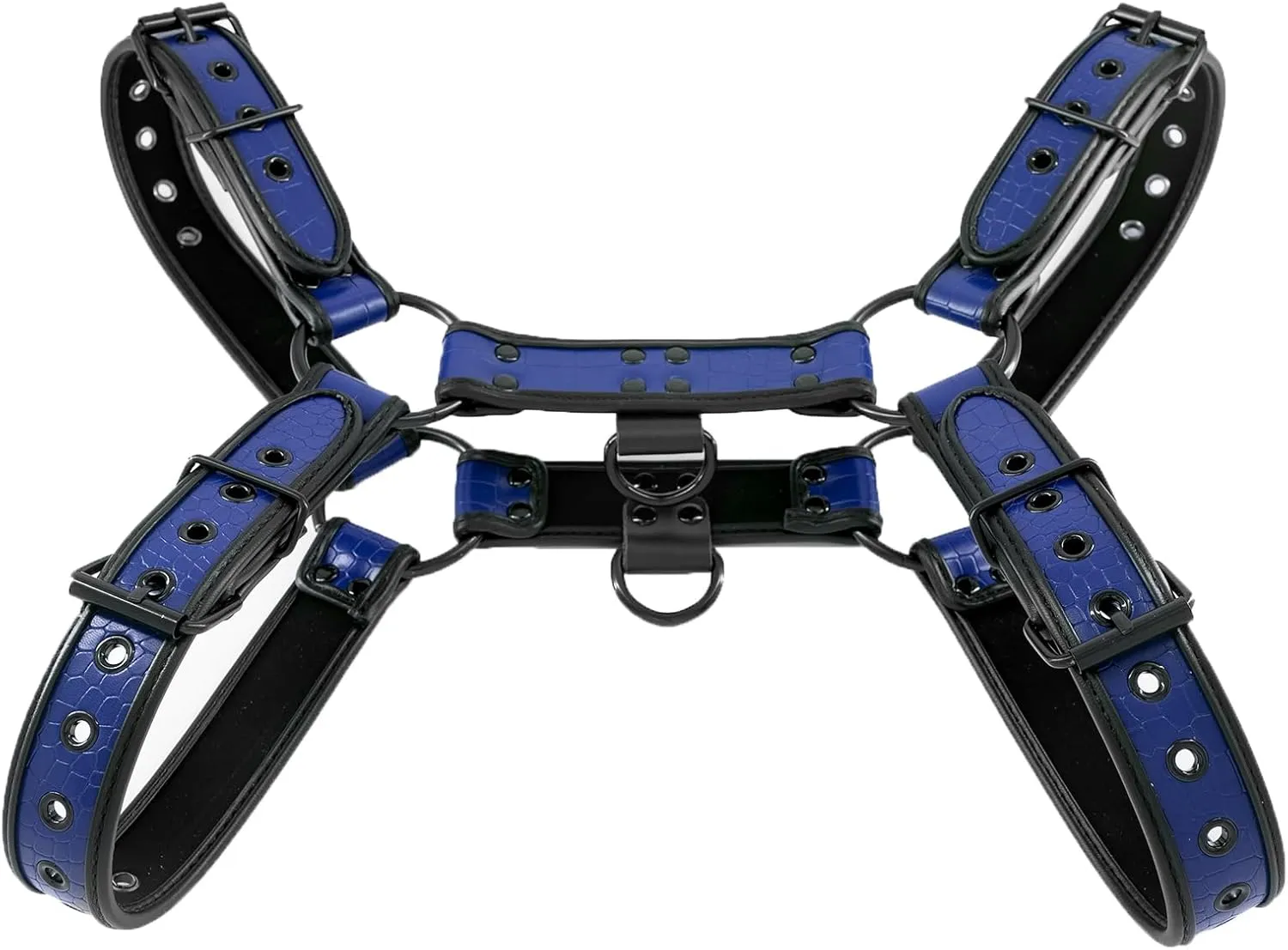 Men's PU Leather Body Harness with Crocodile Texture Suspenders Shoulder Belt