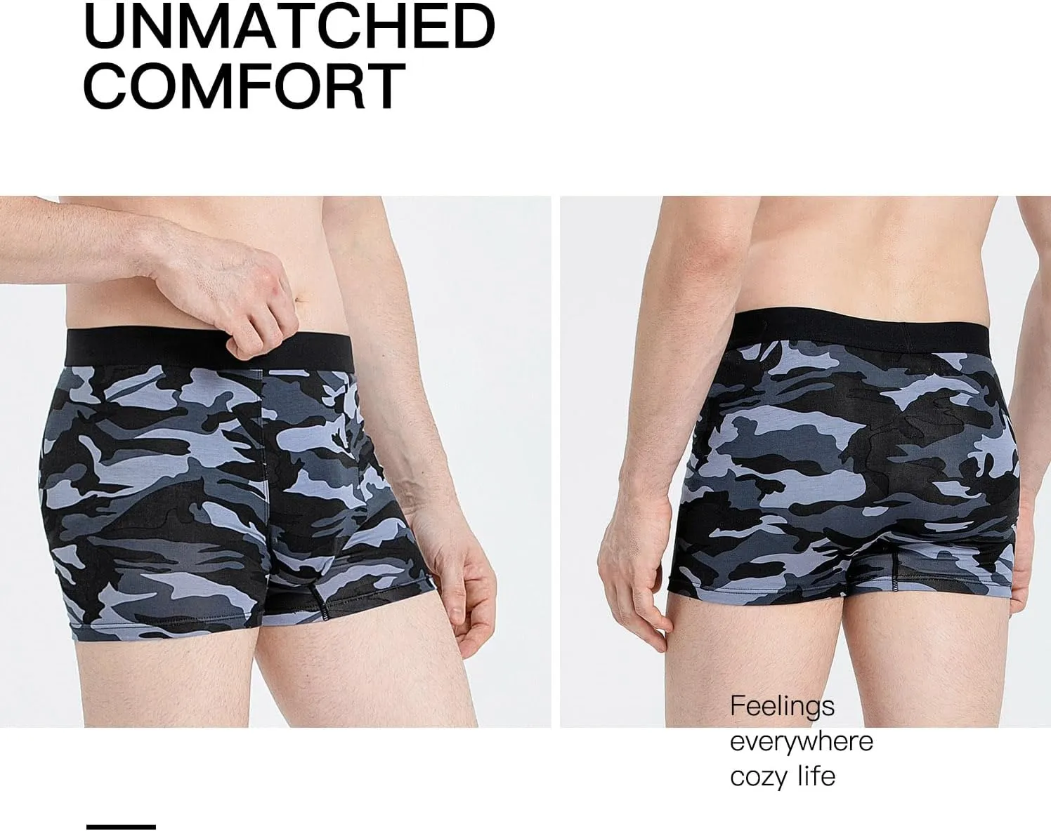 Men's Underwear Boxer Briefs Bamboo Viscose Trunks Soft Comfortable Multipack