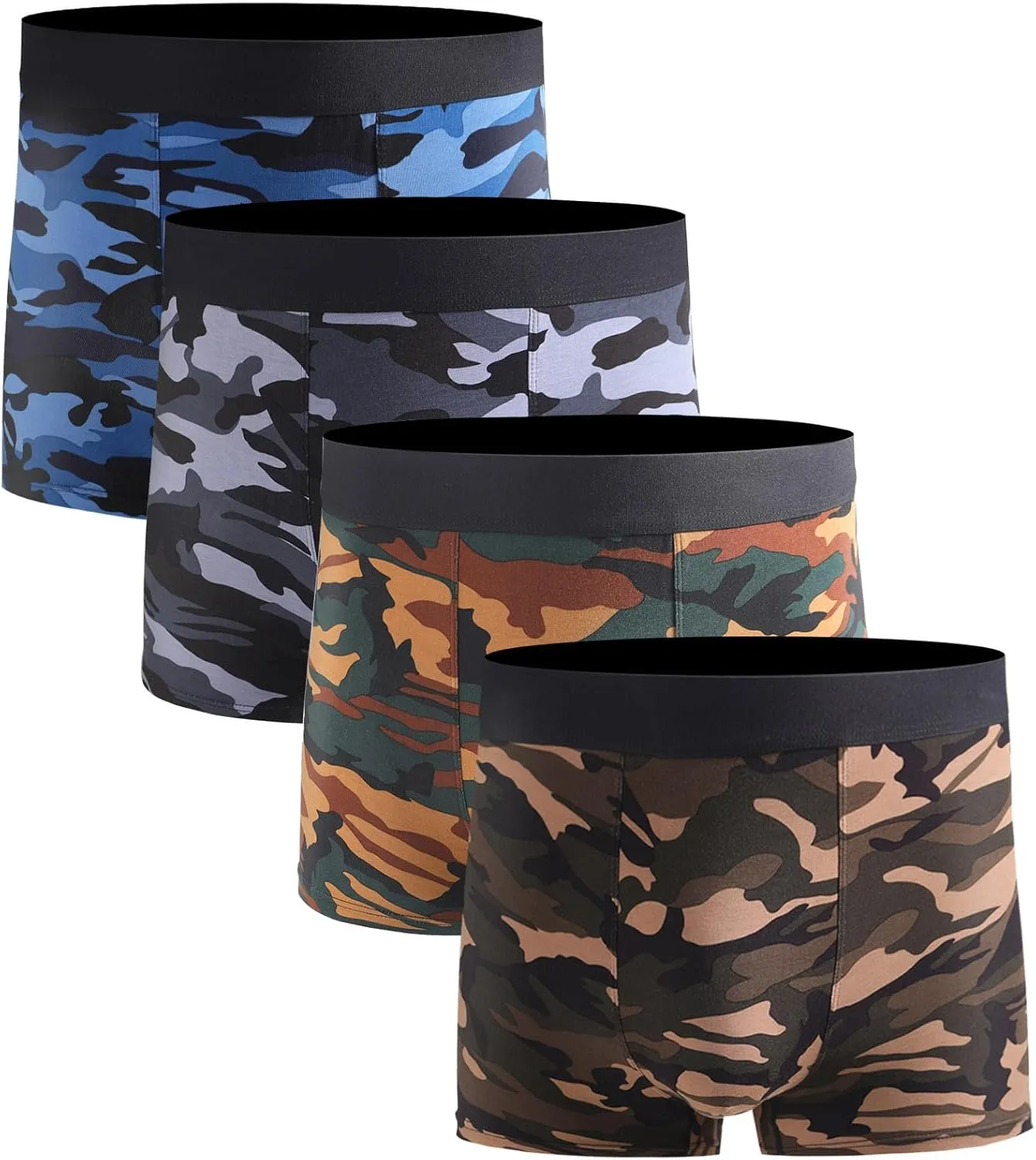 Men's Underwear Boxer Briefs Bamboo Viscose Trunks Soft Comfortable Multipack
