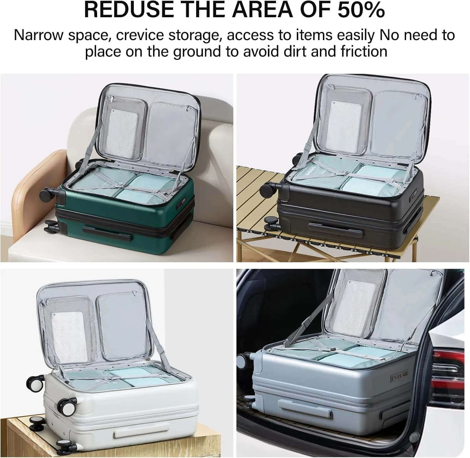 MILADA 20 inch Expandable Carry On Luggage 22x14x9 Airline Approved With Wheels Top Opening Carry On Suitcase Travel Luggage With TSA Carry On Luggage Carry On Bag Hard Shell Suitcases, Bamboo Green