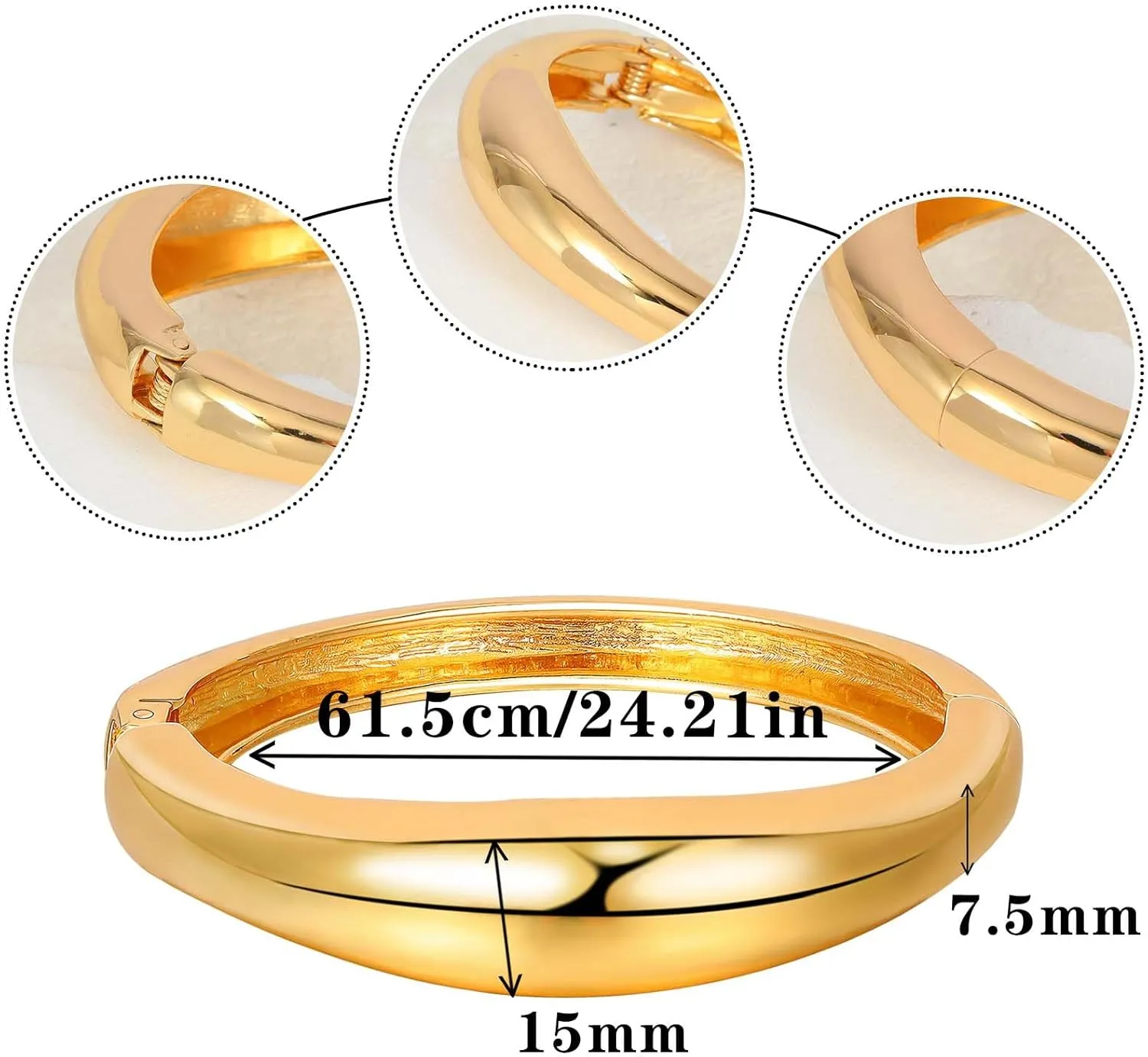 MILAKOO Chunky Bangle Irregular Minimalist Womens Bracelet Trendy Hinged Wide Thick Wrist Cuff