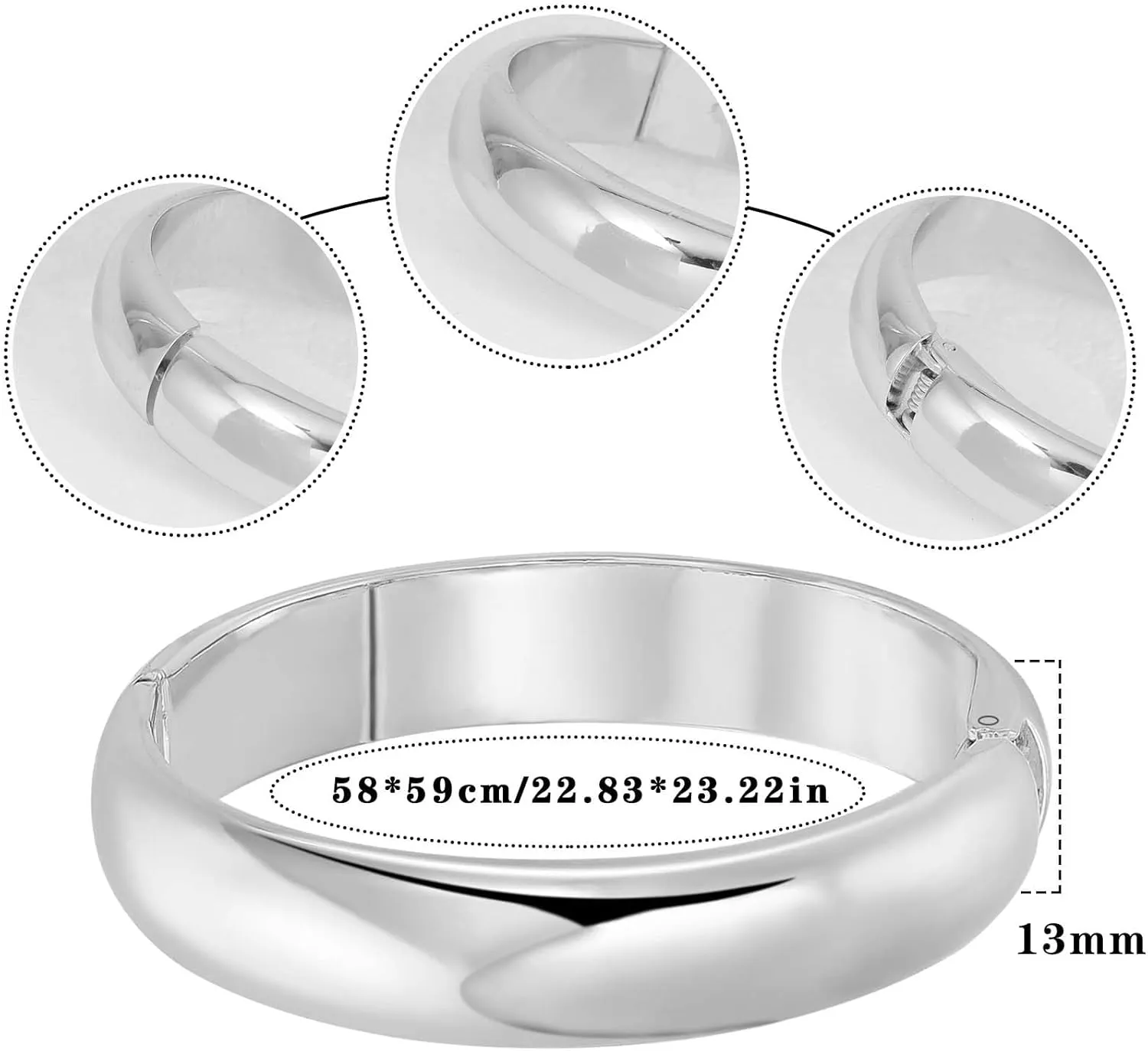 MILAKOO Chunky Bangle Irregular Minimalist Womens Bracelet Trendy Hinged Wide Thick Wrist Cuff