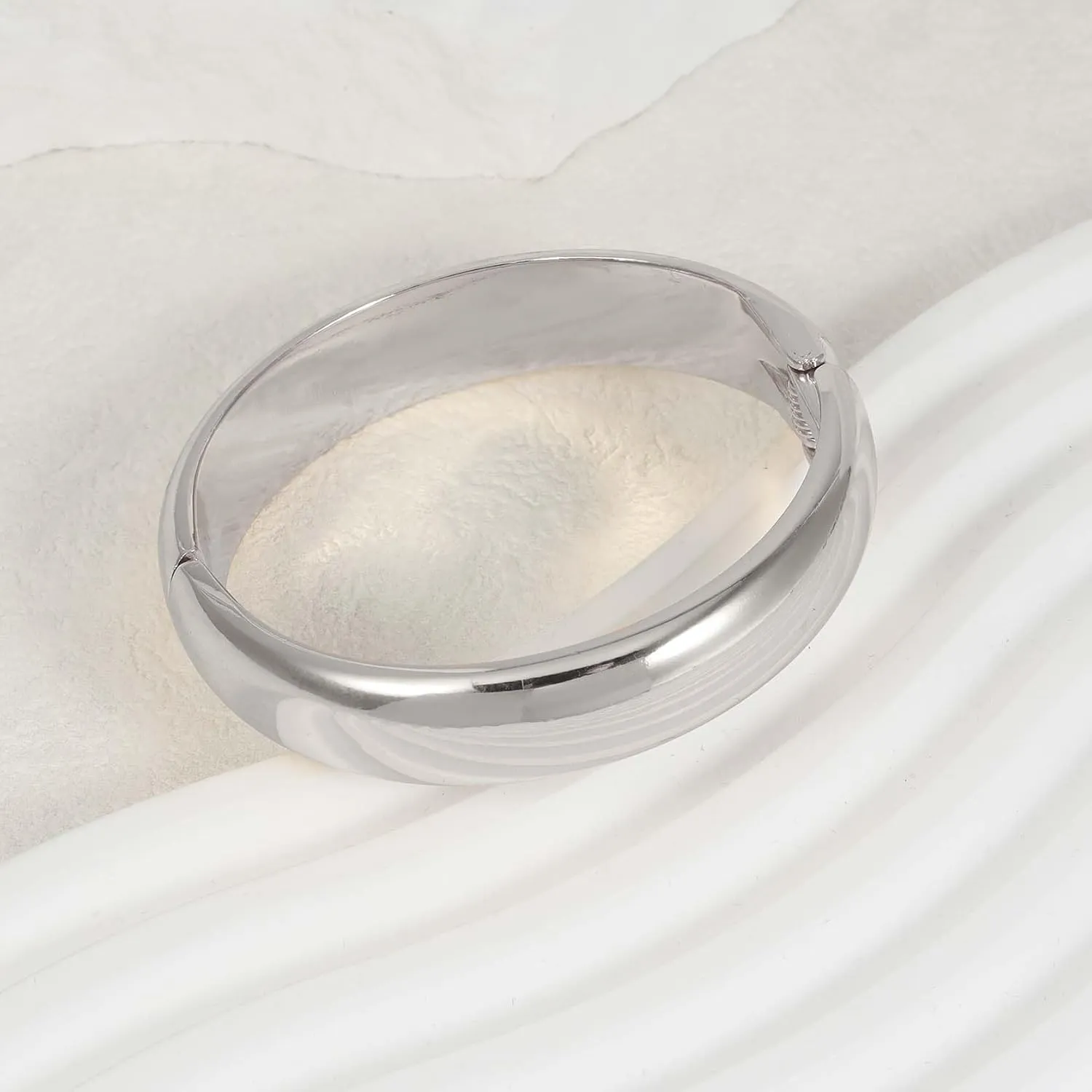 MILAKOO Chunky Bangle Irregular Minimalist Womens Bracelet Trendy Hinged Wide Thick Wrist Cuff
