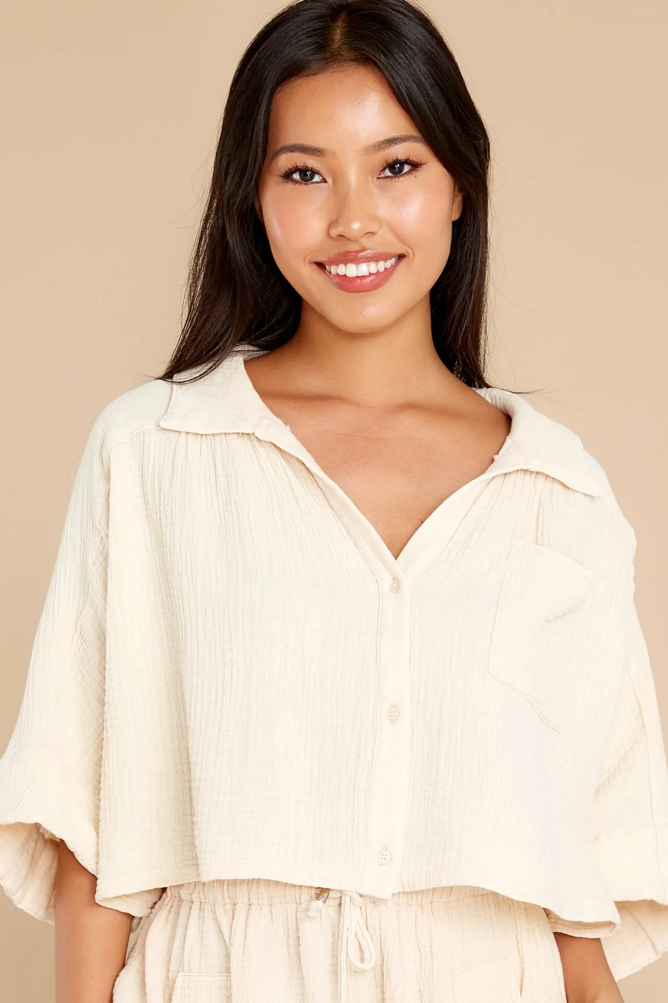No Place Like Home Light Beige Top