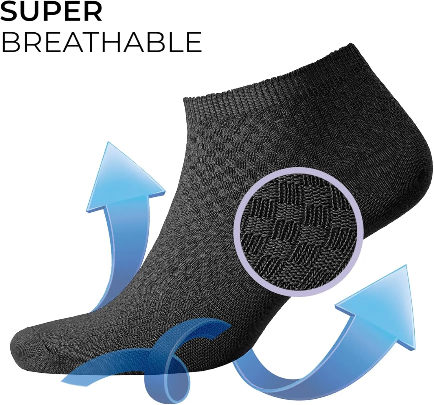 NUDUS UNDERWEAR Men??s Bamboo Rayon Ankle Quarter Dress Socks 5-Pair Gift Box, Premium Quality