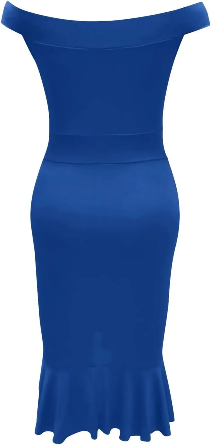 Off Shoulder Dress Ladies Loose Slit Ruffle Irregular Hem Outdoor Open Back Open Back Midi A-Line Zipper Cocktail
