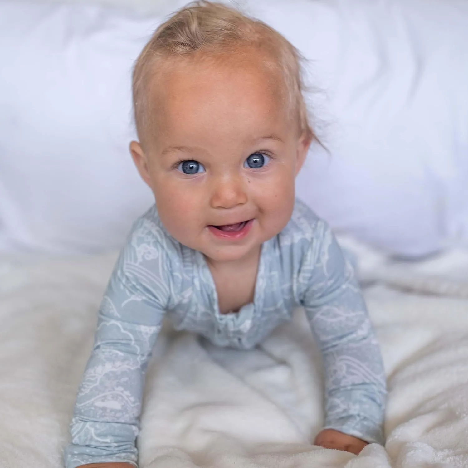 Organic Baby Bamboo Rompers with 11 Signature Prints - Infant Zipper Jumpsuits
