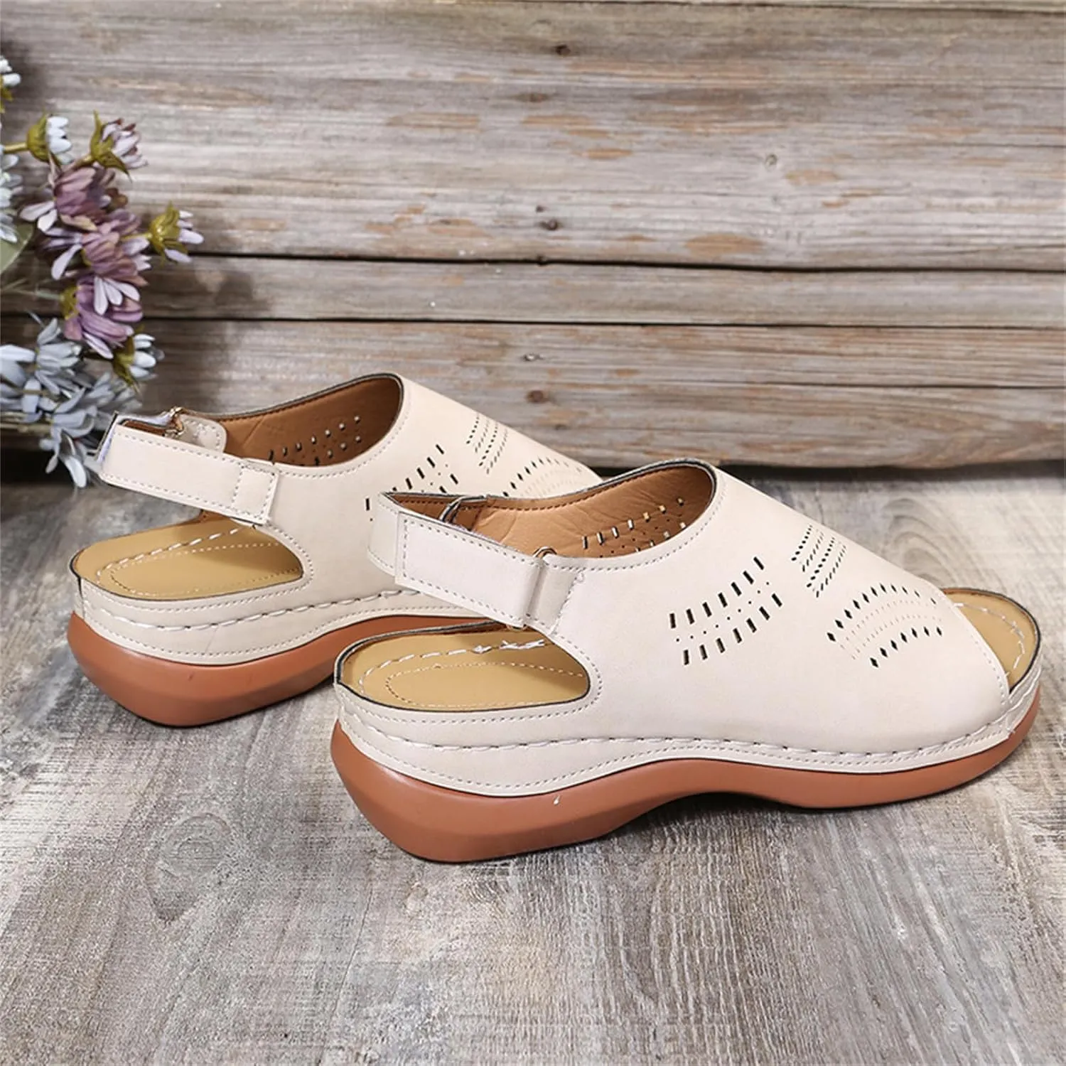 Orthopedic Sandals for Women, Women Summer Comfortable Arch Support Wedge 2025 Summer Open Toe Dressy Platform Sandal Shoes Low Platform Ankle Strap Walking Flip Flops