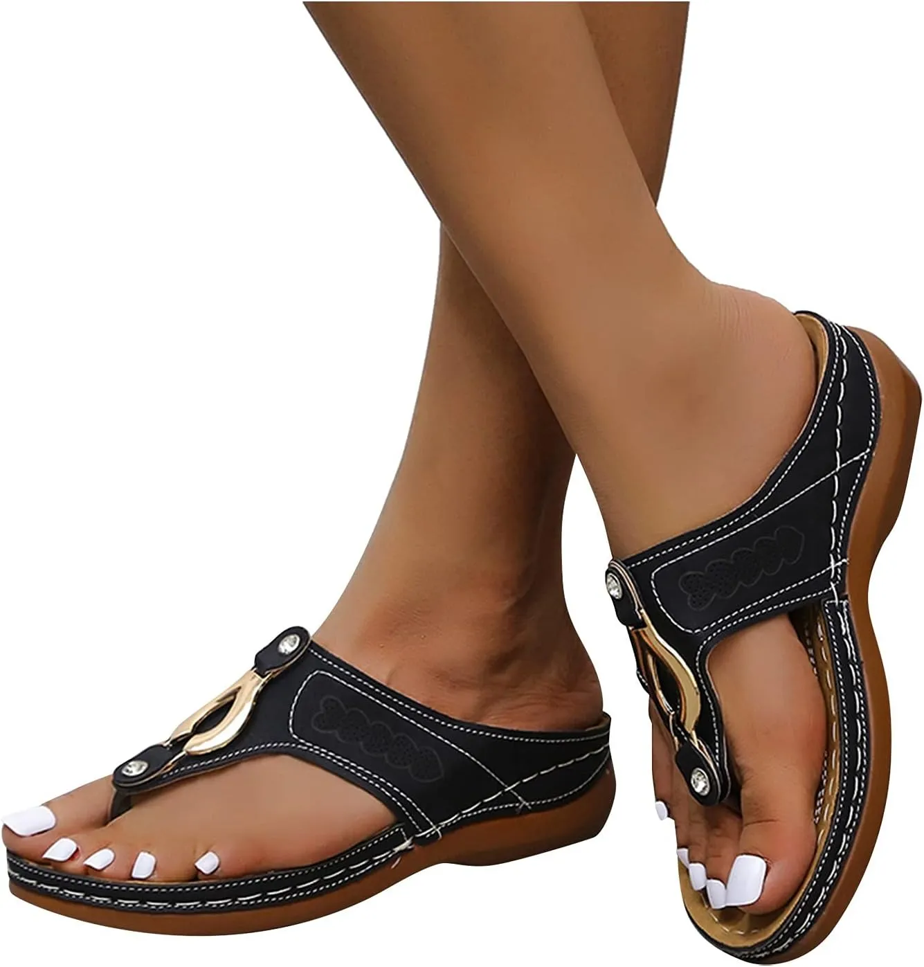 Orthopedic Wedge Sandals for Women Summer Dressy 2025 Flat Open Toe Platform Sandals Casual Slip on Dress Shoes